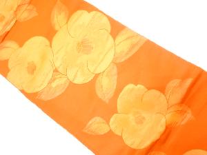 椿模様織り出し　袋帯